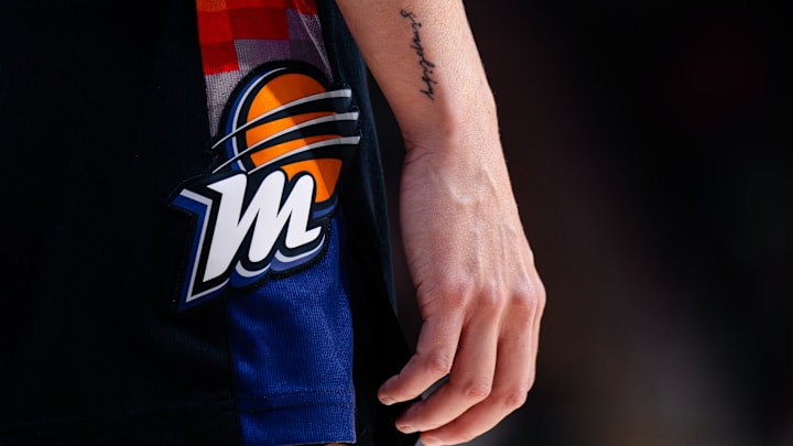 Jul 27, 2025; Washington, District of Columbia, USA; Phoenix Mercury guard Lexi Held (1) in the second half against the Washington Mystics at CareFirst Arena. Mandatory Credit: Emily Faith Morgan-Imagn Images Jul 27, 2025; Washington, District of Columbia, USA; Phoenix Mercury guard Lexi Held (1) in the second half against the Washington Mystics at CareFirst Arena. Mandatory Credit: Emily Faith Morgan-Imagn Images