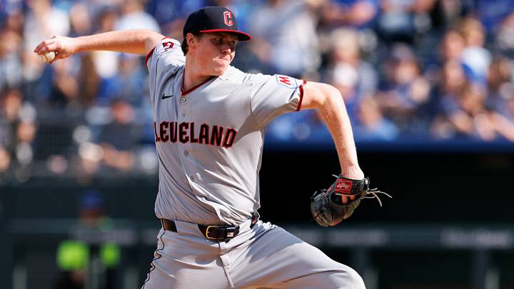 Sep 27, 2026: Cleveland Guardians pitcher Austin Peterson (49) pitches during the sixth inning against the Kansas City Royals at Kauffman Stadium. Credit: William Purnell-Imagn Images Sep 27, 2026: Cleveland Guardians pitcher Austin Peterson (49) pitches during the sixth inning against the Kansas City Royals at Kauffman Stadium. Credit: William Purnell-Imagn Images