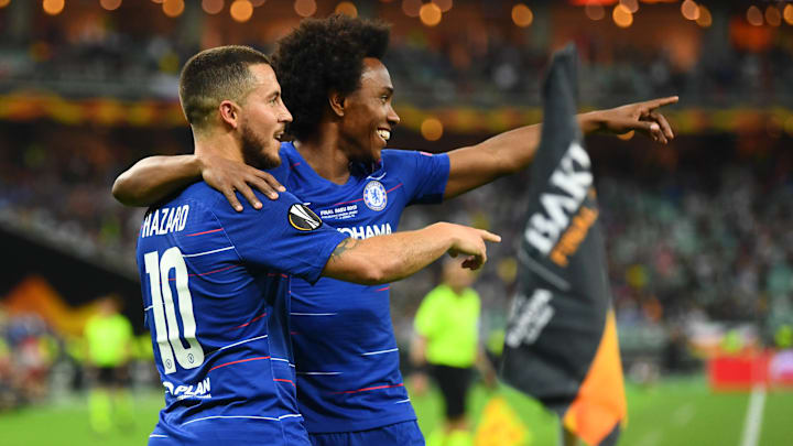 Hazard e Willian jogaram juntos no Chelsea. 