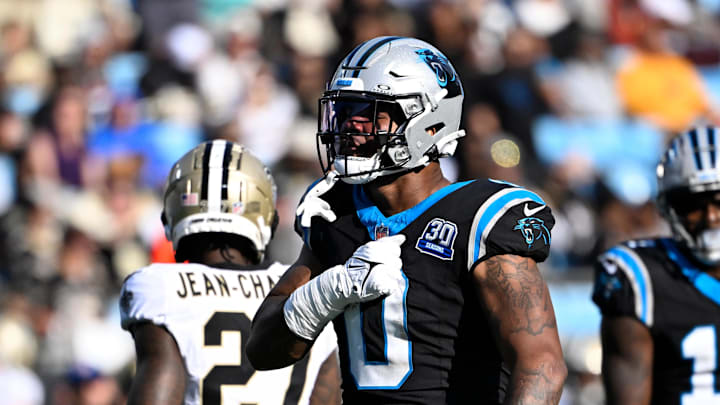 Carolina Panthers tight end Ja'Tavion Sanders.