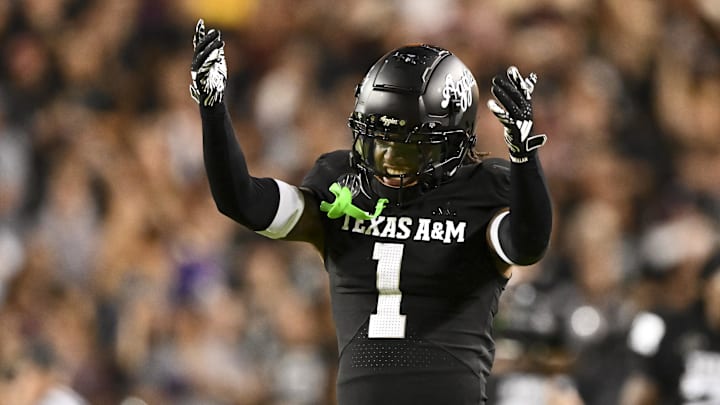 Texas A&M Aggies defensive back Bryce Anderson (1) reacts against the LSU Tigers during the third quarter. The Aggies defeated the Tigers 38-23; at Kyle Field. Texas A&M Aggies defensive back Bryce Anderson (1) reacts against the LSU Tigers during the third quarter. The Aggies defeated the Tigers 38-23; at Kyle Field.