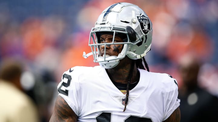 Sep 16, 2018; Denver, CO, USA; Oakland Raiders wide receiver Martavis Bryant (12) before the game against the Denver Broncos at Broncos Stadium at Mile High. Mandatory Credit: Isaiah J. Downing-USA TODAY Sports Sep 16, 2018; Denver, CO, USA; Oakland Raiders wide receiver Martavis Bryant (12) before the game against the Denver Broncos at Broncos Stadium at Mile High. Mandatory Credit: Isaiah J. Downing-USA TODAY Sports