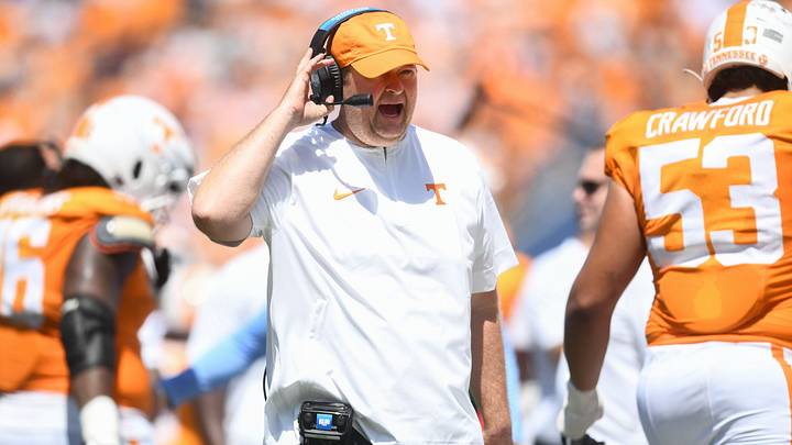 Tennessee Volunteers head coach Josh Heupel works the sideline against Virginia during their game at Nissan Stadium Saturday, Sept. 2, 2023.