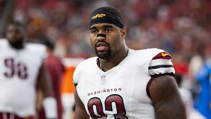 Washington Commanders defensive tackle Jonathan Allen could be on the move, lowering the team's Super Bowl odds. Washington Commanders defensive tackle Jonathan Allen could be on the move, lowering the team's Super Bowl odds.