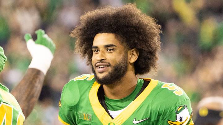 Sept. 18, 2026; Eugene, Oregon, USA; Oregon Ducks quarterback Dante Moore celebrates with teammates after the Ducks 84-0 win over Portland State at Autzen Stadium.