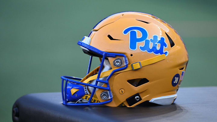 Sep 14, 2024; Pittsburgh, Pennsylvania, USA; A Pittsburgh Panthers helmet sits on a training table against the West Virginia Mountaineers during the fourth quarter at Acrisure Stadium. Mandatory Credit: Barry Reeger-Imagn Images Sep 14, 2024; Pittsburgh, Pennsylvania, USA; A Pittsburgh Panthers helmet sits on a training table against the West Virginia Mountaineers during the fourth quarter at Acrisure Stadium. Mandatory Credit: Barry Reeger-Imagn Images