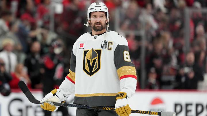 Vegas Golden Knights' captain Mark Stone (61) warms up before game five of the 2026 Stanley Cup Final against the Carolina Hurricanes at Lenovo Center. Mandatory Credit: James Guillory-Imagn Images Vegas Golden Knights' captain Mark Stone (61) warms up before game five of the 2026 Stanley Cup Final against the Carolina Hurricanes at Lenovo Center. Mandatory Credit: James Guillory-Imagn Images
