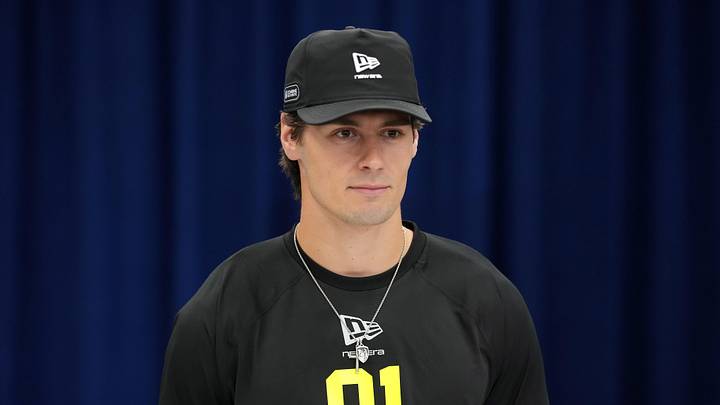 Florida place kicker Tommy Doman Jr. (PK01) speaks during the NFL Scouting Combine at the Indiana Convention Center. Florida place kicker Tommy Doman Jr. (PK01) speaks during the NFL Scouting Combine at the Indiana Convention Center.