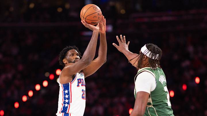 Philadelphia 76ers center Joel Embiid (left) had a triple-double in Saturday night's win over the Milwaukee Bucks. Philadelphia 76ers center Joel Embiid (left) had a triple-double in Saturday night's win over the Milwaukee Bucks.