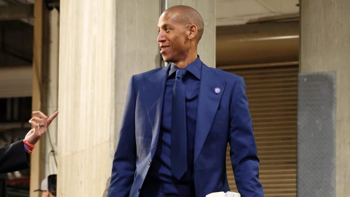 Feb 18, 2024; Indianapolis, Indiana, USA; Former basketball player Reggie Miller arrives before the 73rd NBA All Star game at Gainbridge Fieldhouse. Mandatory Credit: Trevor Ruszkowski-USA TODAY Sports Feb 18, 2024; Indianapolis, Indiana, USA; Former basketball player Reggie Miller arrives before the 73rd NBA All Star game at Gainbridge Fieldhouse. Mandatory Credit: Trevor Ruszkowski-USA TODAY Sports
