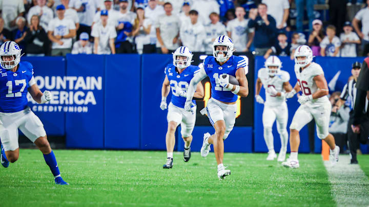 BYU safety Faletau Satuala against Stanford