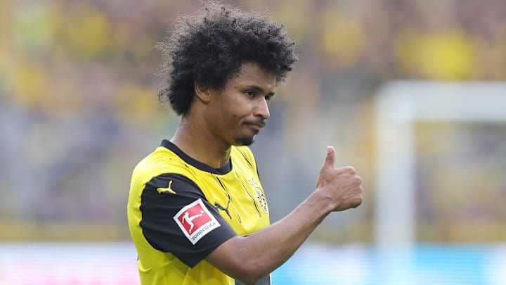 Karim Adeyemi lors du dernier match de Bundesliga de la saison.