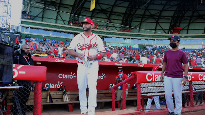 Pujols tiene promedio de .200 en 30 turnos con los Leones del Escogido