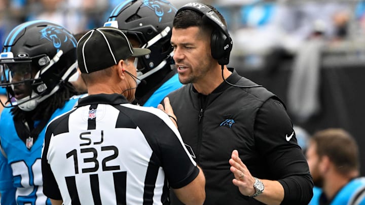Carolina Panthers head coach Dave Canales. Carolina Panthers head coach Dave Canales.