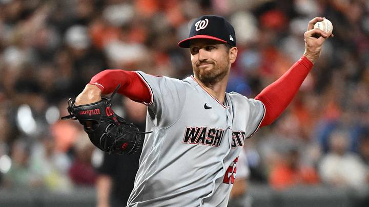 Jun 27, 2026; Baltimore, Maryland, USA; Washington Nationals pitcher Foster Griffin (22) pitches during the seventh inning against the Baltimore Orioles at Oriole Park at Camden Yards. Mandatory Credit: James A. Pittman-Imagn Images Jun 27, 2026; Baltimore, Maryland, USA; Washington Nationals pitcher Foster Griffin (22) pitches during the seventh inning against the Baltimore Orioles at Oriole Park at Camden Yards. Mandatory Credit: James A. Pittman-Imagn Images