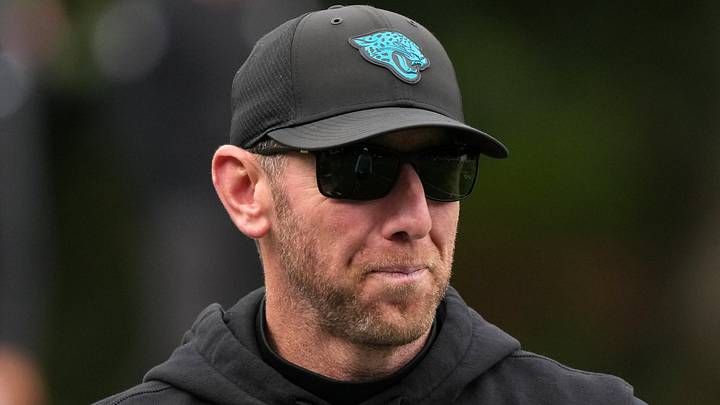 Oct 9, 2026; Watford, United Kingdom; Jacksonville Jaguars head coach Liam Coen during practice at The Grove. Mandatory Credit: Kirby Lee-Imagn Images