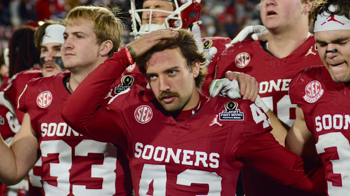 Oklahoma punter Grayson Miller after the Sooners' loss to Alabama in the CFP.