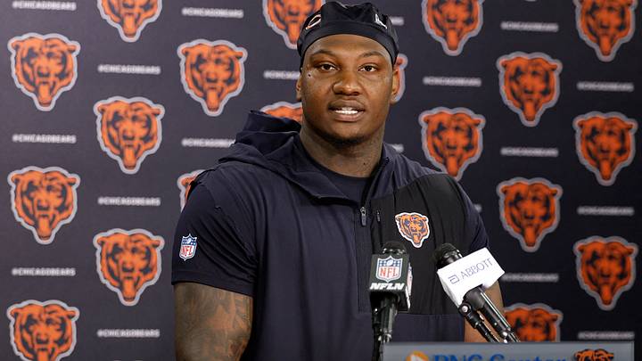 Chicago Bears defensive lineman Gervon Dexter Sr. speaks during Minicamp at Halas Hall. Mandatory Credit: Kamil Krzaczynski-Imagn Images Chicago Bears defensive lineman Gervon Dexter Sr. speaks during Minicamp at Halas Hall. Mandatory Credit: Kamil Krzaczynski-Imagn Images