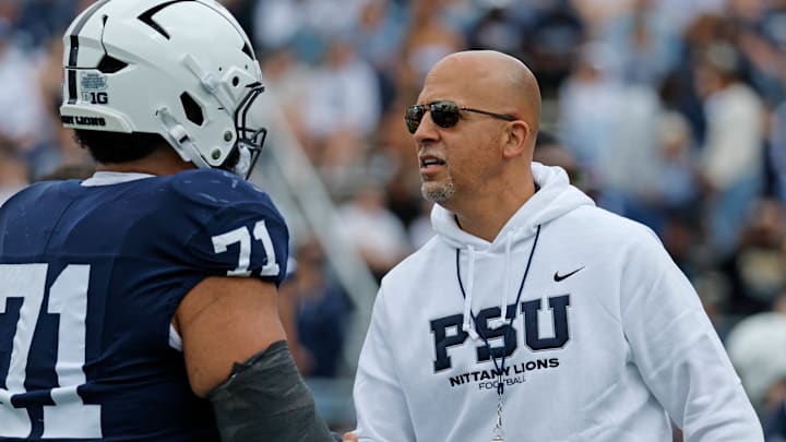 Penn State football head coach James Franklin at the Blue-White Spring Game