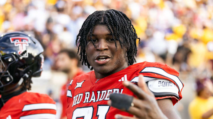 Oct 18, 2025; Tempe, Arizona, USA; Texas Tech Red Raiders linebacker David Bailey (31) reacts as he walks off the field following the game against the Arizona State Sun Devils at Mountain America Stadium. 