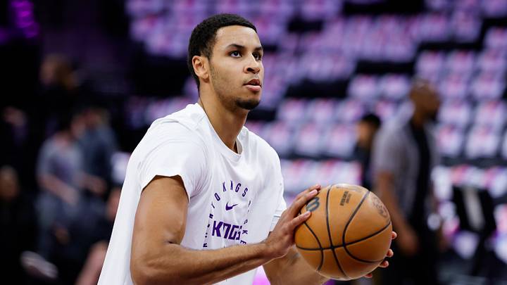 Mar 10, 2025; Sacramento, California, USA; Sacramento Kings forward Keegan Murray (13) warms up before the game against the New York Knicks at Golden 1 Center. Mandatory Credit: Sergio Estrada-Imagn Images