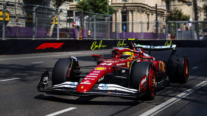 Lewis Hamilton, Ferrari, during practice for the 2025 Formula 1 Azerbaijan Grand Prix at the Baku City Circuit, Baku.