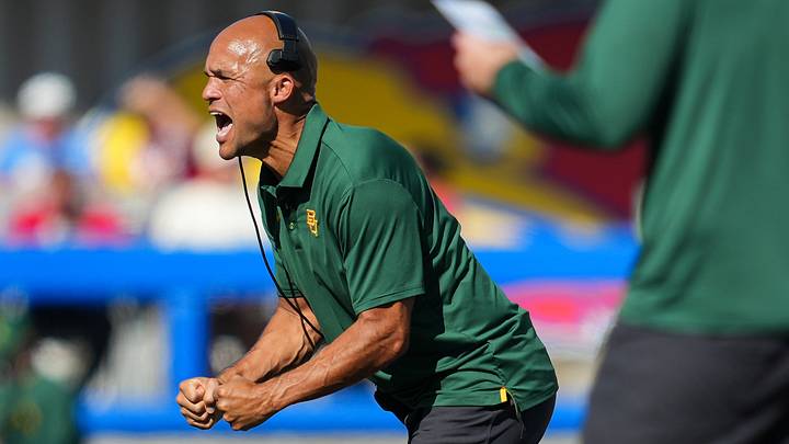 Oct 24, 2026; Lawrence, Kansas, USA; Baylor Bears head coach Dave Aranda reacts during the second half against the Kansas Jayhawks at David Booth Kansas Memorial Stadium. Mandatory Credit: Jay Biggerstaff-Imagn Images Oct 24, 2026; Lawrence, Kansas, USA; Baylor Bears head coach Dave Aranda reacts during the second half against the Kansas Jayhawks at David Booth Kansas Memorial Stadium. Mandatory Credit: Jay Biggerstaff-Imagn Images