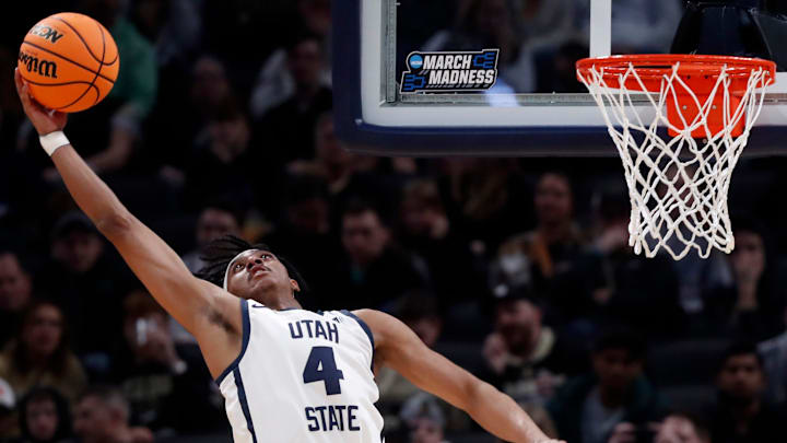 Utah State Aggies guard Ian Martinez.