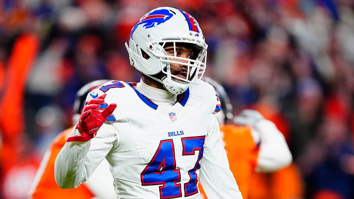Jan 17, 2026; Denver, CO, USA; Buffalo Bills cornerback Christian Benford (47) reacts after losing an AFC Divisional Round playoff game against the Denver Broncos Jan 17, 2026; Denver, CO, USA; Buffalo Bills cornerback Christian Benford (47) reacts after losing an AFC Divisional Round playoff game against the Denver Broncos