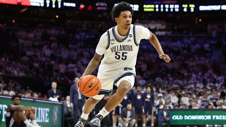Feb 21, 2026; Philadelphia, Pennsylvania, USA; Villanova Wildcats guard Acaden Lewis.