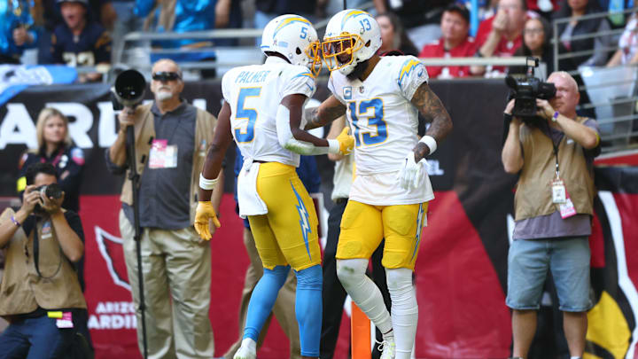 Nov 27, 2022; Glendale, AZ, USA; Los Angeles Chargers wide receiver Keenan Allen (13) celebrates