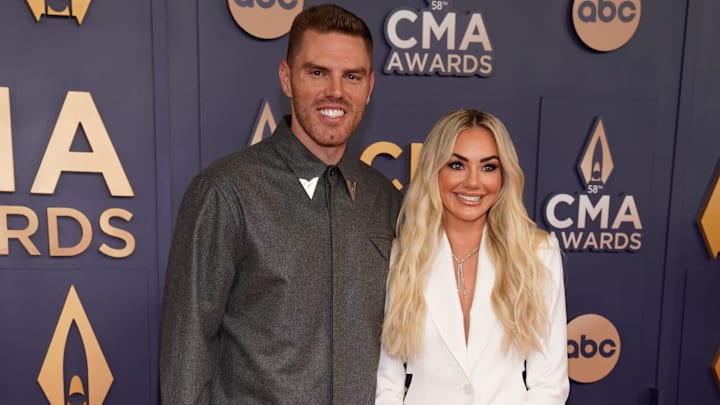 Freddie Freeman poses on the red carpet before the 58th Annual Country Music Association Awards in Nashville, Tenn., Wednesday, Nov. 20, 2024. Freddie Freeman poses on the red carpet before the 58th Annual Country Music Association Awards in Nashville, Tenn., Wednesday, Nov. 20, 2024.