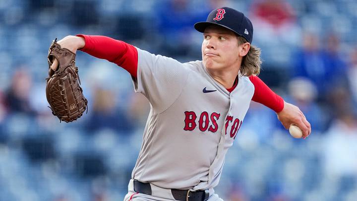 May 20, 2026; Kansas City, Missouri, USA; Boston Red Sox starting pitcher Connelly Early (71) pitches during the first inning against the Kansas City Royals at Kauffman Stadium. Mandatory Credit: Jay Biggerstaff-Imagn Images