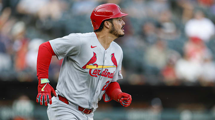 Jun 19, 2025; Chicago, Illinois, USA; St. Louis Cardinals third baseman Nolan Arenado (28) rounds the bases after hitting a solo home run against the Chicago White Sox during the third inning of game two of a doubleheader at Rate Field. Mandatory Credit: Kamil Krzaczynski-Imagn Images