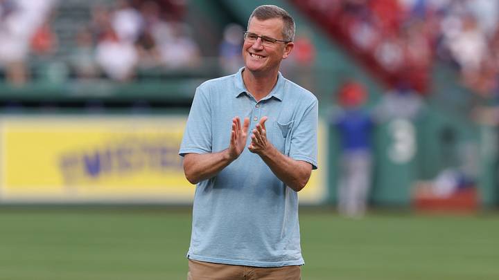 Jul 12, 2024; Boston, Massachusetts, USA; President and CEO of the Boston Red Sox Sam Kennedy applauds before a game against the Kansas City Royals at Fenway Park. Mandatory Credit: Paul Rutherford-USA TODAY Sports Jul 12, 2024; Boston, Massachusetts, USA; President and CEO of the Boston Red Sox Sam Kennedy applauds before a game against the Kansas City Royals at Fenway Park. Mandatory Credit: Paul Rutherford-USA TODAY Sports