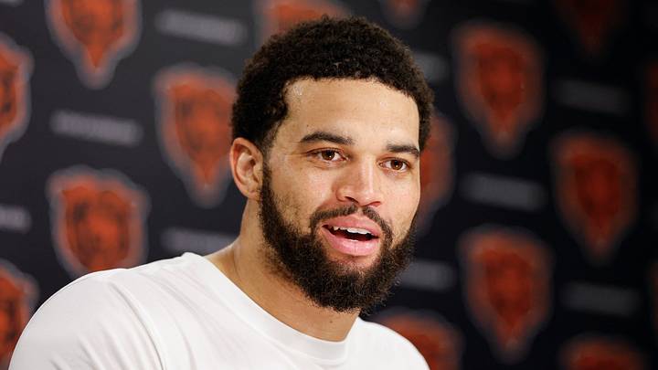 Chicago Bears quarterback Caleb Williams speaks during Minicamp at Halas Hall. Chicago Bears quarterback Caleb Williams speaks during Minicamp at Halas Hall.