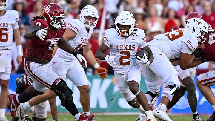Oct 10, 2026; Dallas, Texas, USA; Texas Longhorns running back Hollywood Smothers runs with the ball during the game between the Sooners and the Longhorns at Cotton Bowl. Jerome Miron-Imagn Images Oct 10, 2026; Dallas, Texas, USA; Texas Longhorns running back Hollywood Smothers runs with the ball during the game between the Sooners and the Longhorns at Cotton Bowl. Jerome Miron-Imagn Images