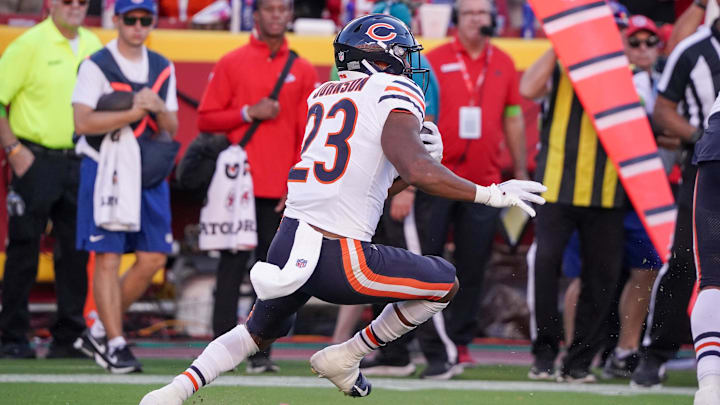 Chicago Bears running back Roschon Johnson (23)
