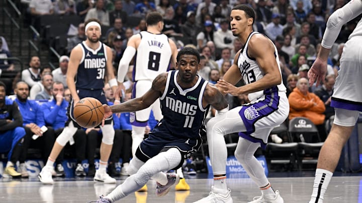 Dallas Mavericks guard Kyrie Irving was injured on Monday, tanking the team's title odds.