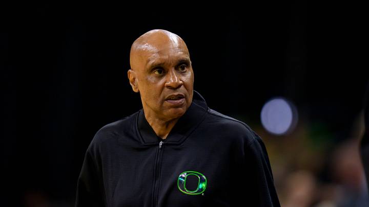 Oregon interim head coach Tony Stubblefield as the Oregon Ducks host the Seattle University Redhawks on Oct. 15, 2026, at Matthew Knight Arena in Eugene, Oregon.