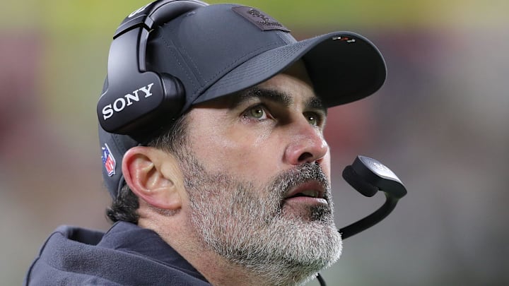 Cleveland Browns head coach Kevin Stefanski looks to the scoreboard during the first half of an NFL football game at Huntington Bank Field, Nov. 16, 2025, in Cleveland, Ohio. Cleveland Browns head coach Kevin Stefanski looks to the scoreboard during the first half of an NFL football game at Huntington Bank Field, Nov. 16, 2025, in Cleveland, Ohio.