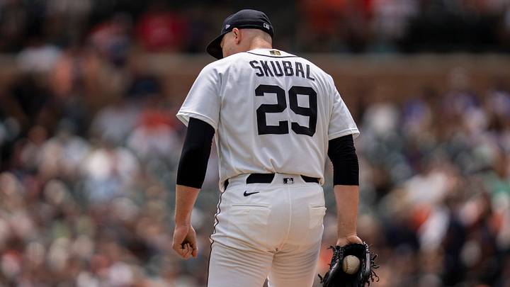 Detroit Tigers starting pitcher Tarik Skubal (29) stands on the mound against the Baltimore Orioles at Comerica Park in Detroit on Wednesday, July 29, 2026. Detroit Tigers starting pitcher Tarik Skubal (29) stands on the mound against the Baltimore Orioles at Comerica Park in Detroit on Wednesday, July 29, 2026.