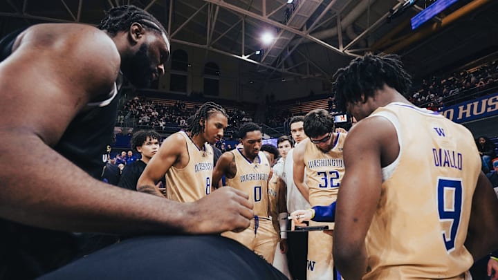 Franck Kepnang, left, and Zoom Diallo (9) are the Huskies' only returning players. 