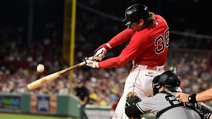 Sep 12, 2023; Boston, Massachusetts, USA; Boston Red Sox first baseman Triston Casas (36) bats