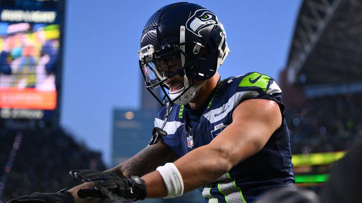 Jan 25, 2026; Seattle, WA, USA; Seattle Seahawks wide receiver Jaxon Smith-Njigba (11) celebrates after scoring a touchdown against the Los Angeles Rams during the first half in the 2026 NFC Championship Game at Lumen Field. Jan 25, 2026; Seattle, WA, USA; Seattle Seahawks wide receiver Jaxon Smith-Njigba (11) celebrates after scoring a touchdown against the Los Angeles Rams during the first half in the 2026 NFC Championship Game at Lumen Field.