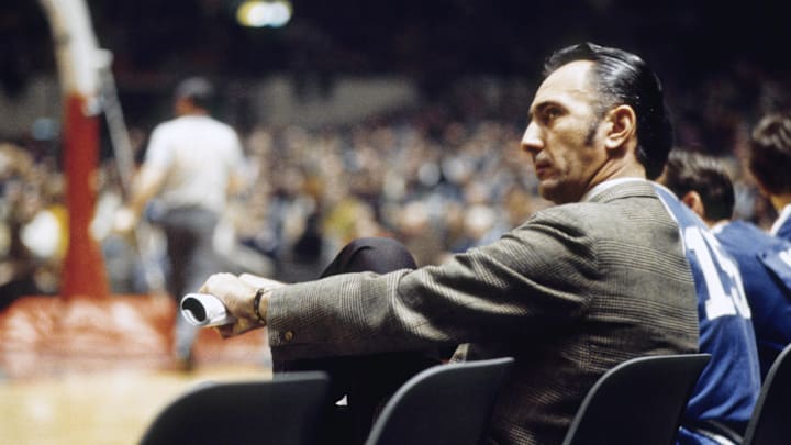 Unknown date; Atlanta, GA, USA; FILE PHOTO; Kansas City Kings head coach Bob Cousy against the Atlanta Hawks at The Omni. Mandatory Credit: Manny Rubio-Imagn Images