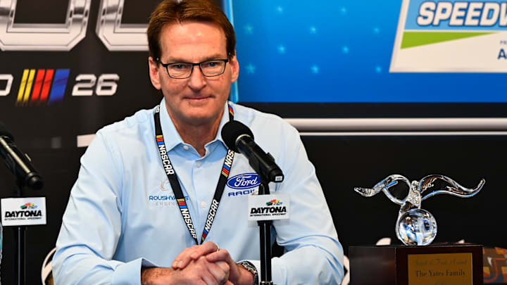 Doug Yates accepts the Spirit of Ford Award on behalf of the Yates family at Daytona International Speedway on Friday, February 13.