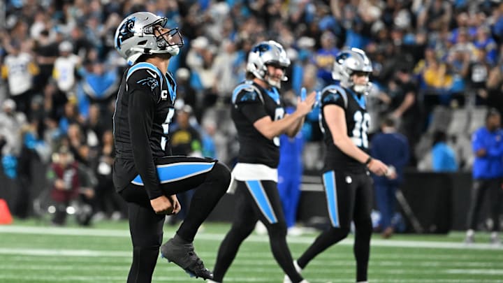 Jan 10, 2026; Charlotte, NC, USA; Carolina Panthers quarterback Bryce Young (9) reacts in the fourth quarter in an NFC Wild Card Round game at Bank of America Stadium. Mandatory Credit: Bob Donnan-Imagn Images Jan 10, 2026; Charlotte, NC, USA; Carolina Panthers quarterback Bryce Young (9) reacts in the fourth quarter in an NFC Wild Card Round game at Bank of America Stadium. Mandatory Credit: Bob Donnan-Imagn Images