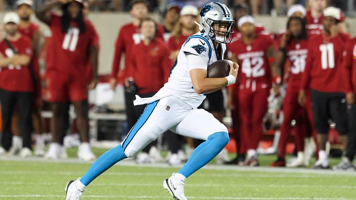 Carolina Panthers quarterback Haynes King. Carolina Panthers quarterback Haynes King.