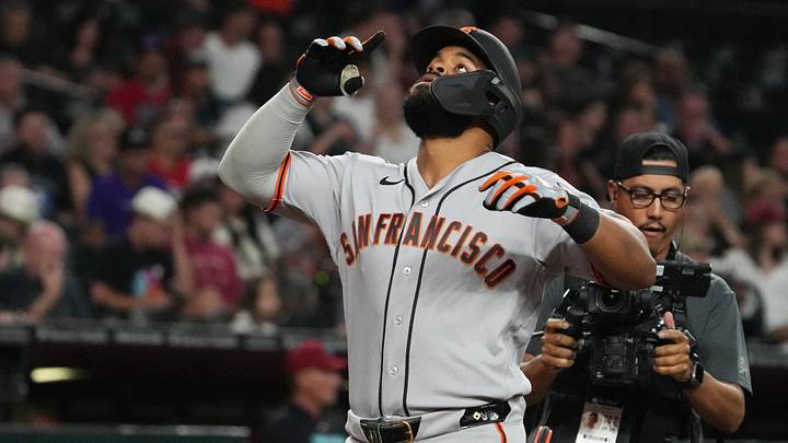 San Francisco Giants left fielder Heliot Ramos. San Francisco Giants left fielder Heliot Ramos.